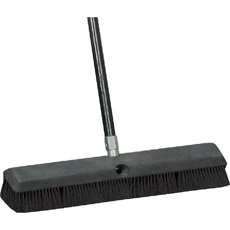 All-Source 18 In. W. x 60 In. L. Metal Handle Black-Fibre Border Push Broom 89220